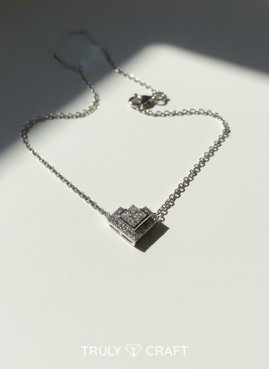 培育鑽石0.53ct 電鍍白金項鏈 Lab grown diamond pendant