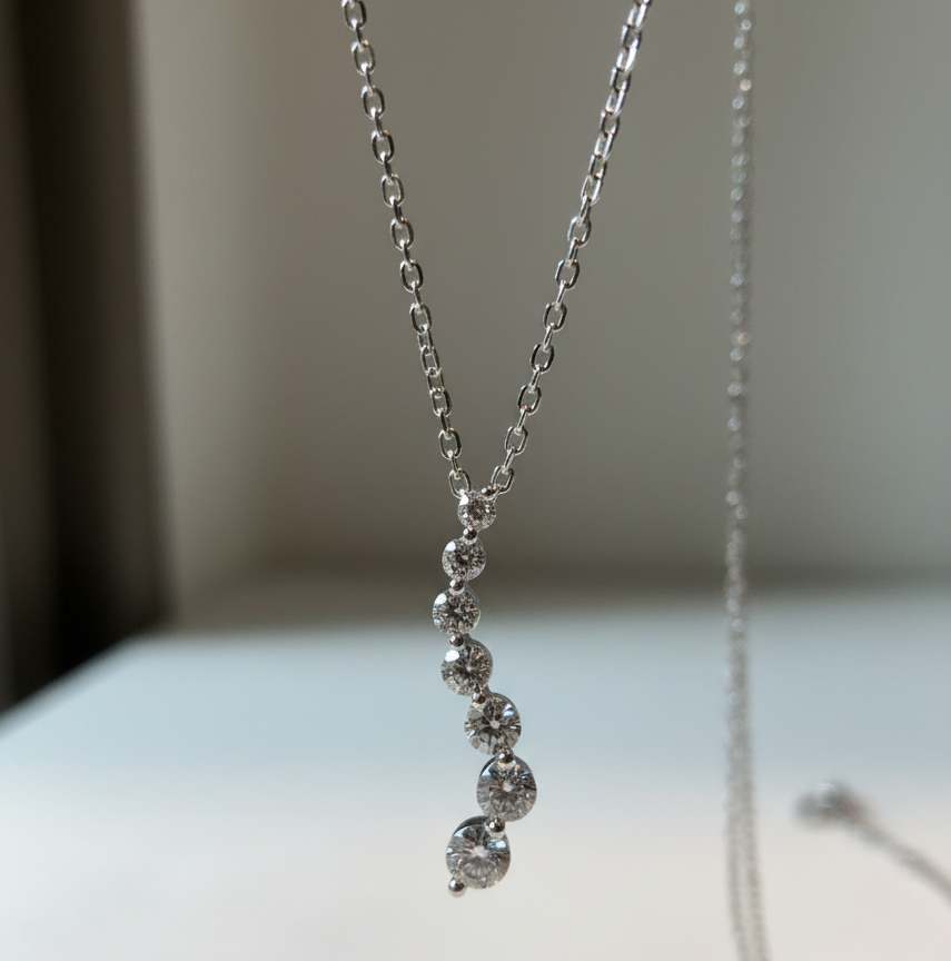 培育鑽石0.83ct 電鍍白金項鏈 Lab grown diamond pendant
