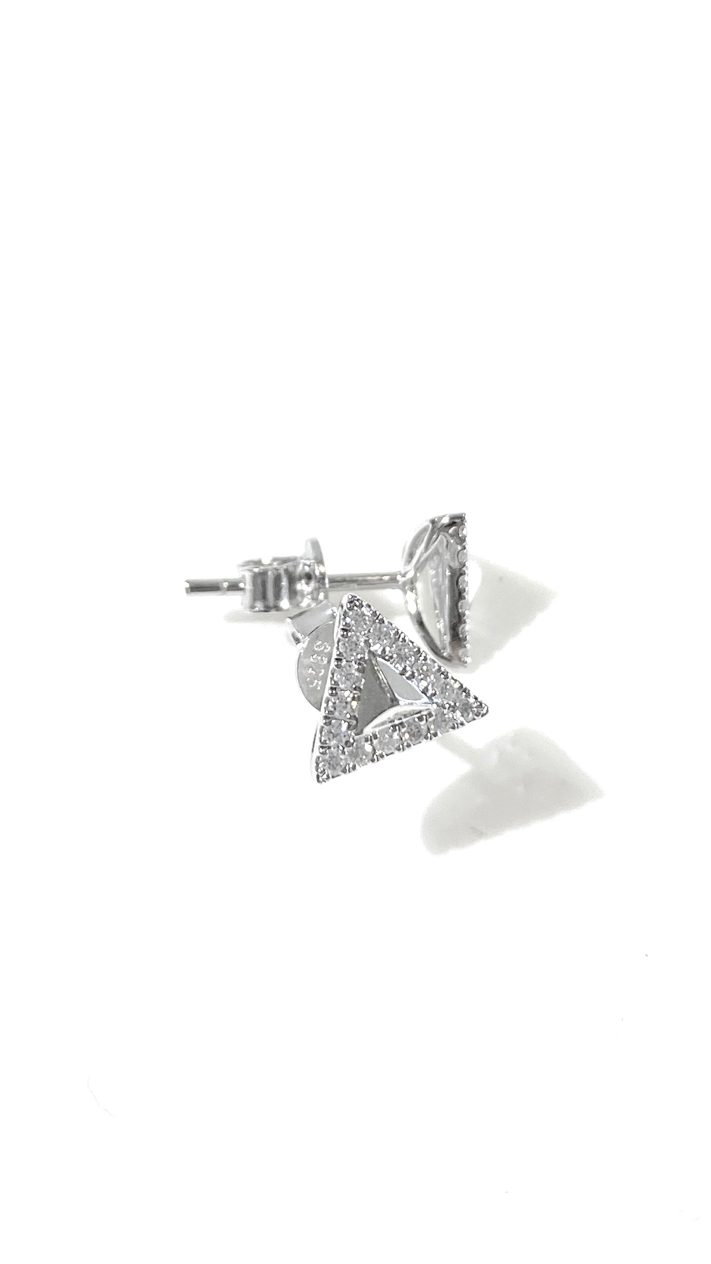 培育鑽石電鍍白耳環 0.152ct Lab grown diamond earrings