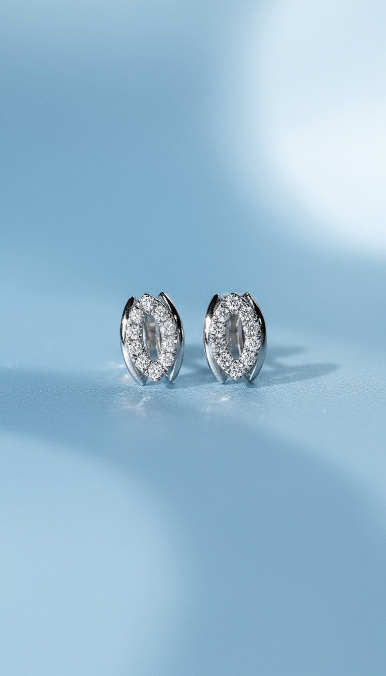 培育鑽石0.08ct電鍍鉑金耳環 Lab grown diamond earrings