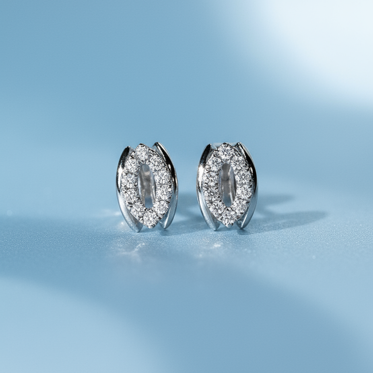 培育鑽石0.08ct電鍍鉑金耳環 Lab grown diamond earrings