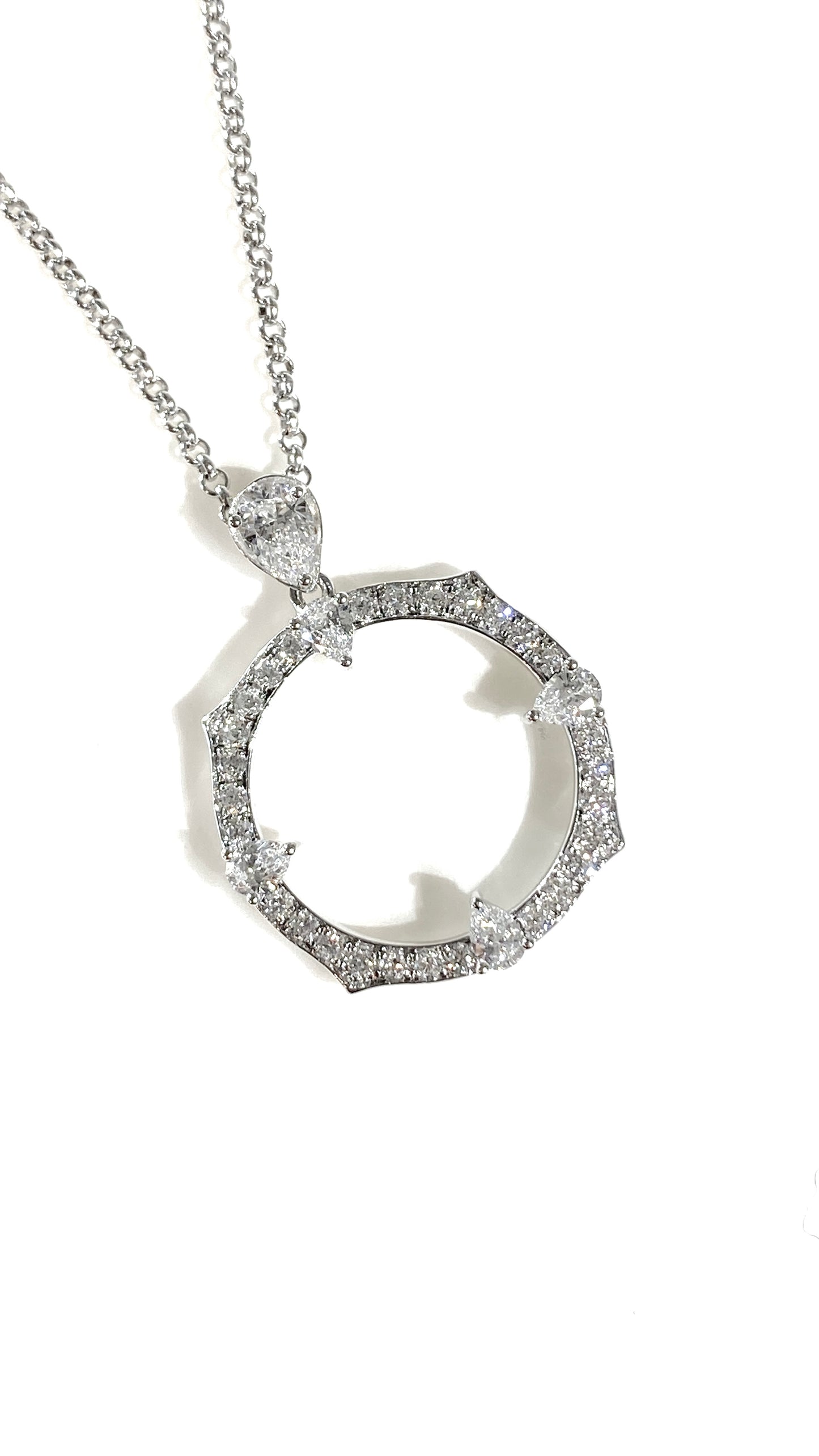 Lab grown Diamond Pendant 20mm 0.357ct/0.589ct培育鑽石頸鏈
