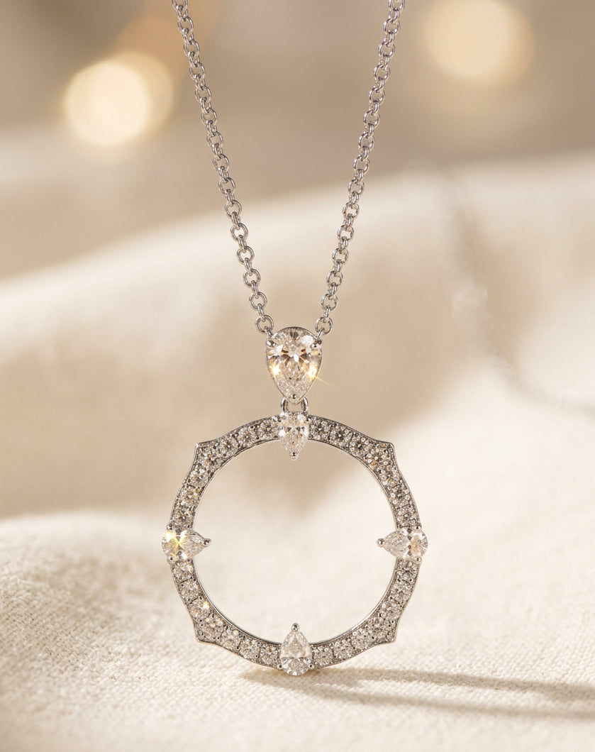 Lab grown Diamond Pendant 20mm 0.357ct/0.589ct培育鑽石頸鏈