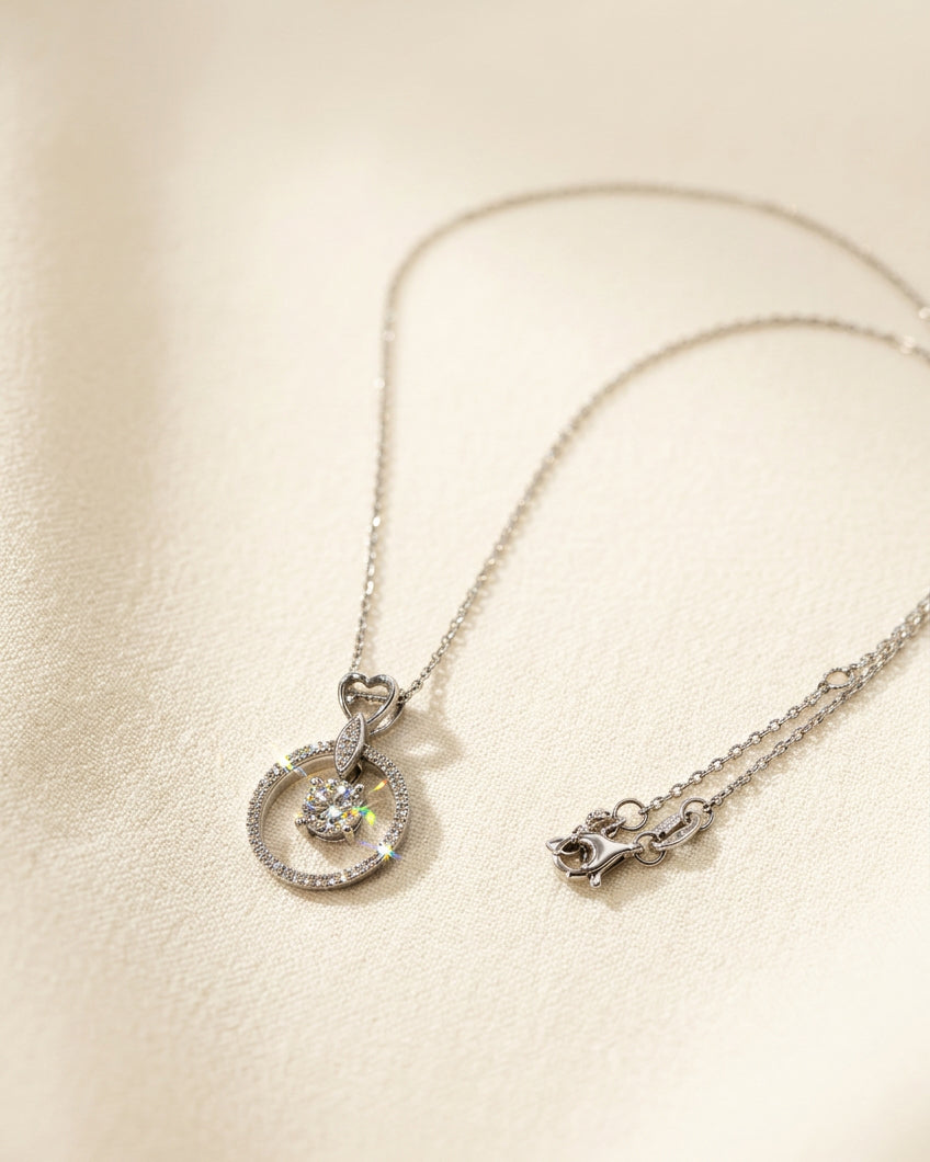 培育鑽石電鍍白金項鏈 0.337ct Lab grown diamond pendant