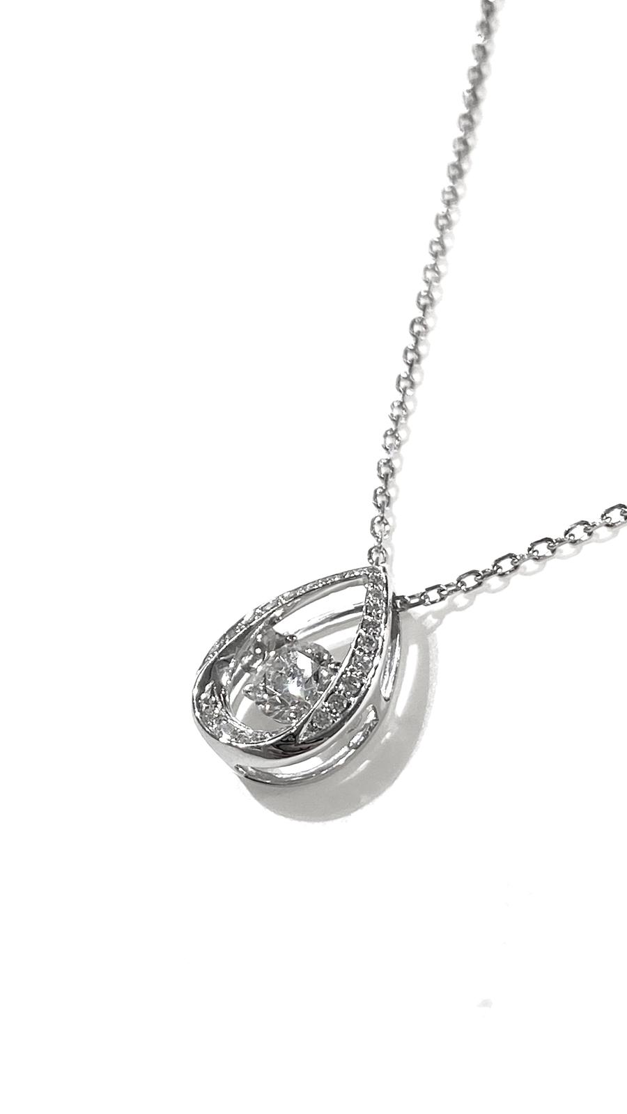 鉑金培育鑽石0.5ct靈動吊墜及項鏈Lab grown diamond platinum pendant
