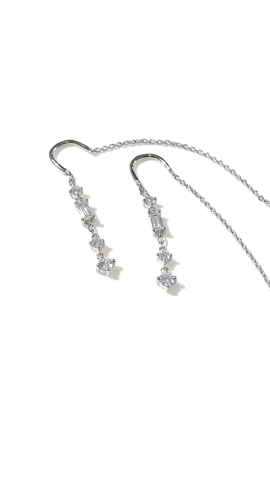 培育鑽石0.173ct電鍍白耳環 Lab grown diamond earrings