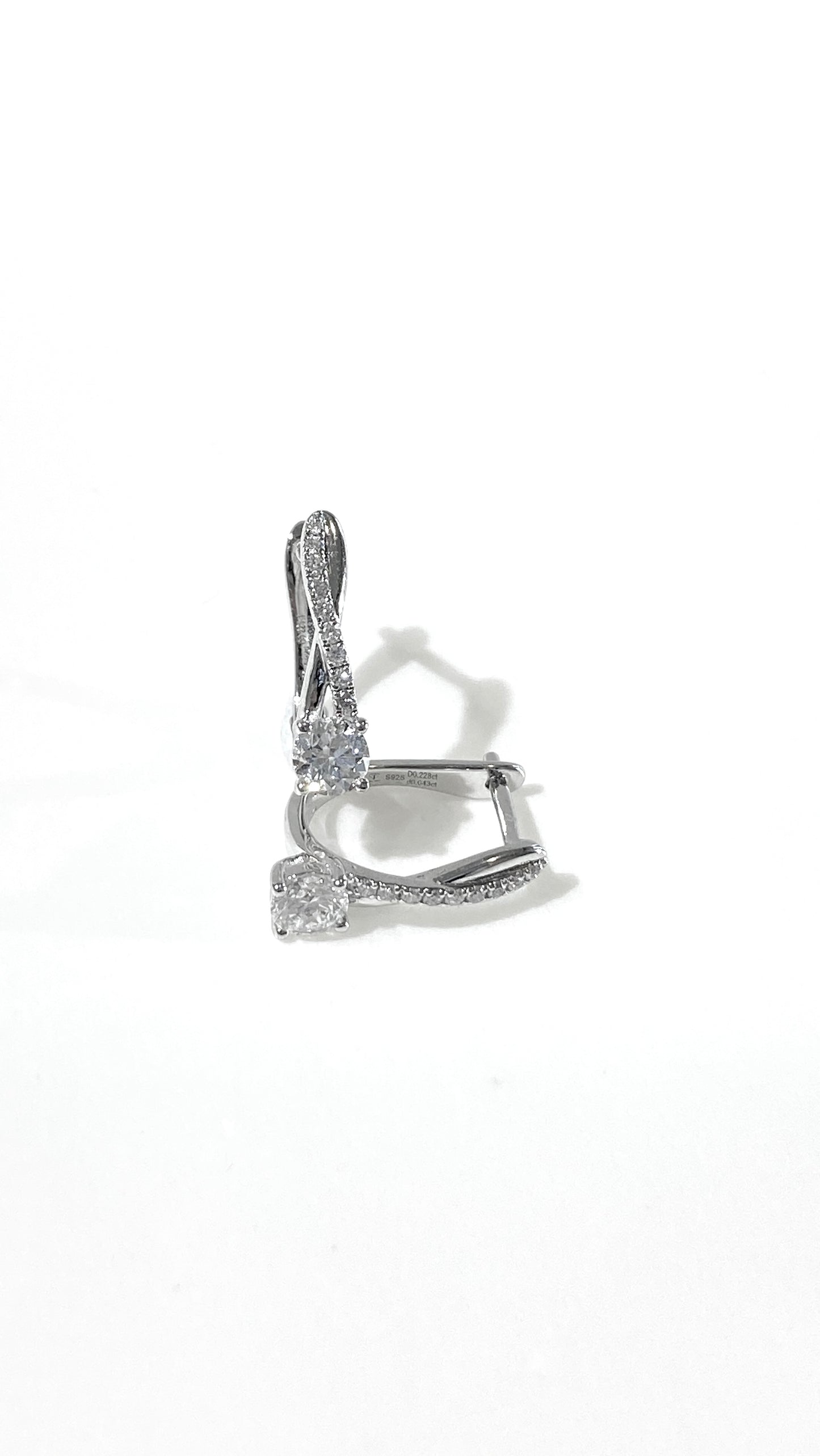 培育鑽石電鍍白耳環 0.271ct Lab grown diamond earrings