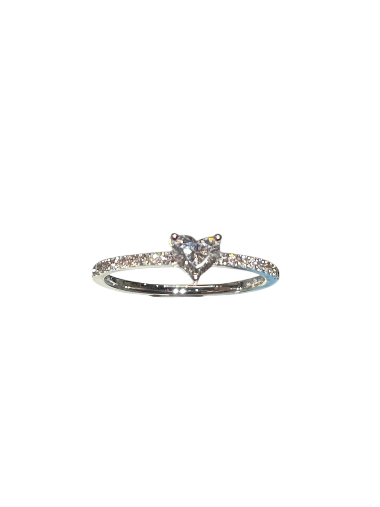 培育鑽石心形0.3ct/0.11ct排鑽戒指lab grown diamond ring heart cut