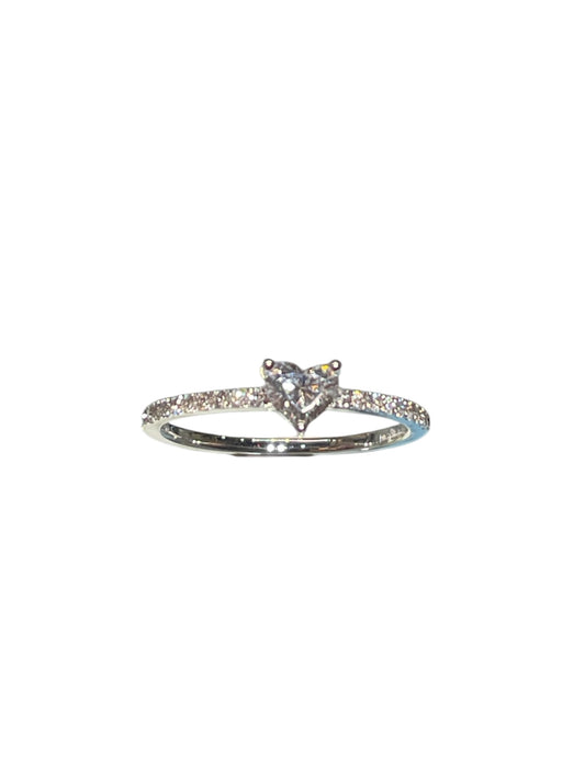 培育鑽石心形0.3ct/0.11ct排鑽戒指lab grown diamond ring heart cut