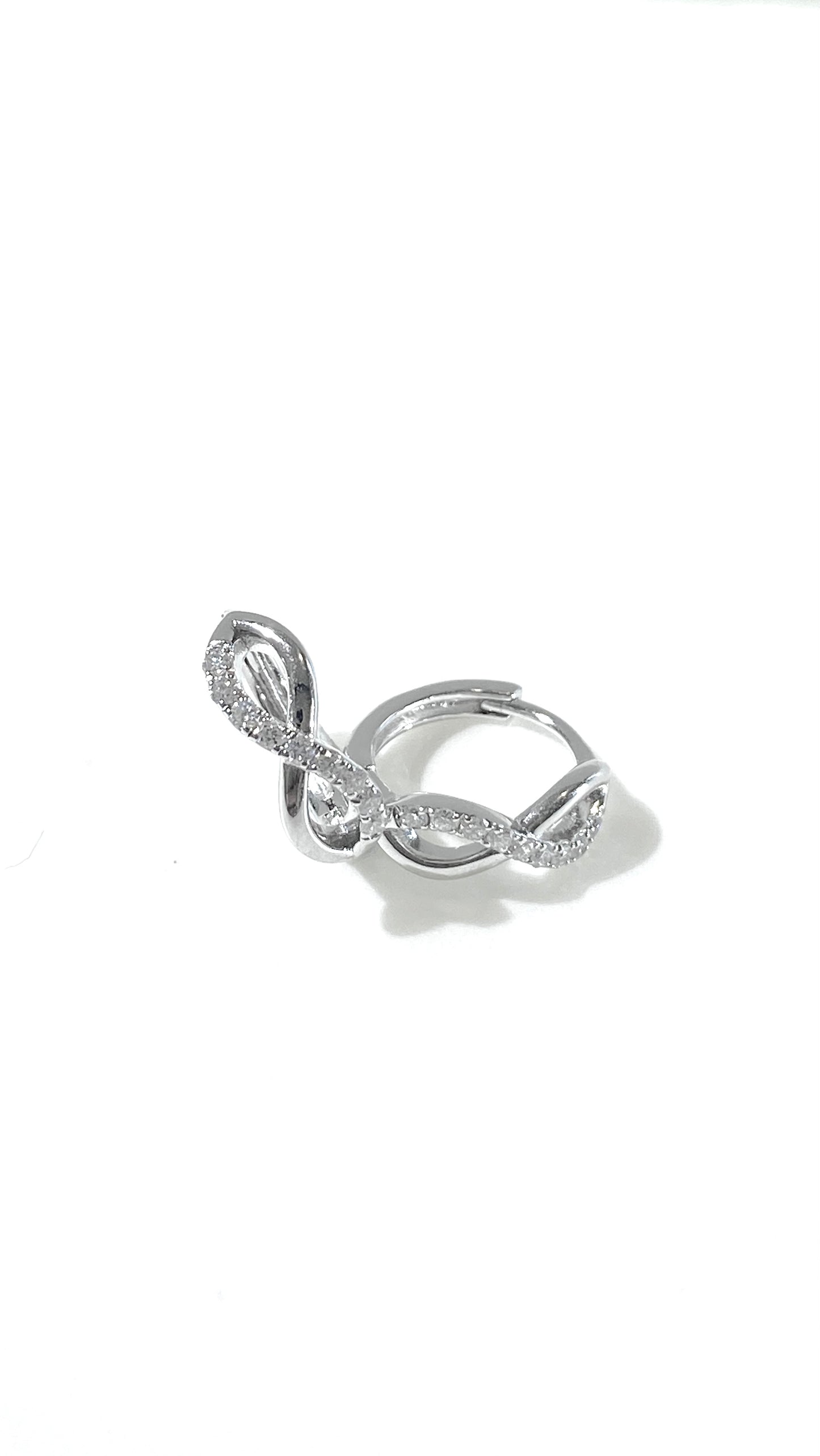 培育鑽石電鍍白耳環 0.093ct Lab grown diamond earrings