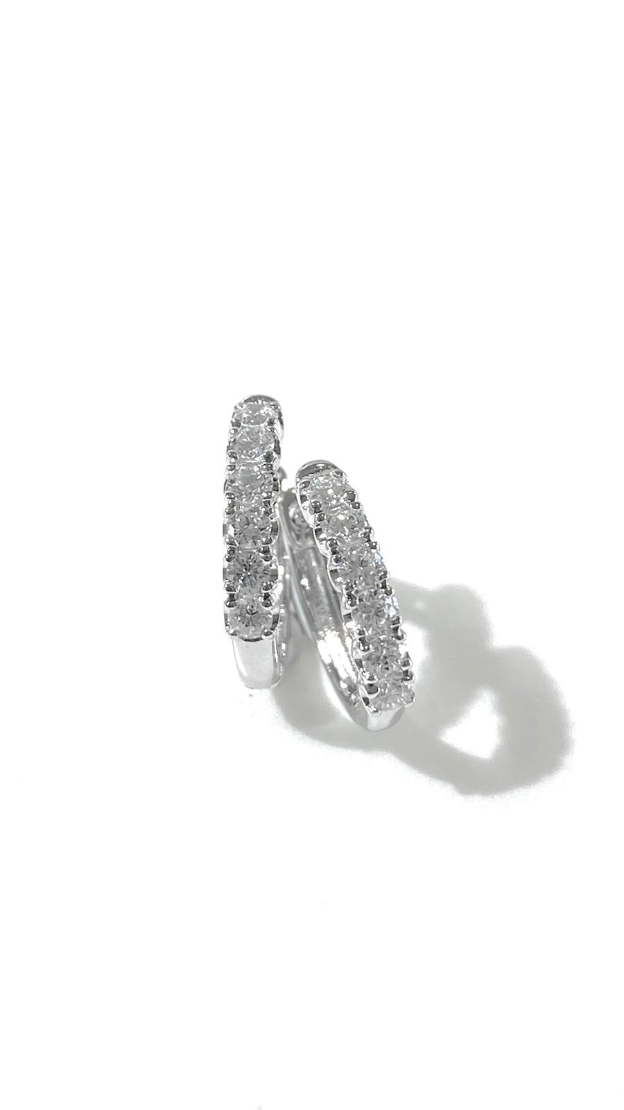 培育鑽石電鍍白0.211ct圈圈耳環 Lab grown diamond earrings