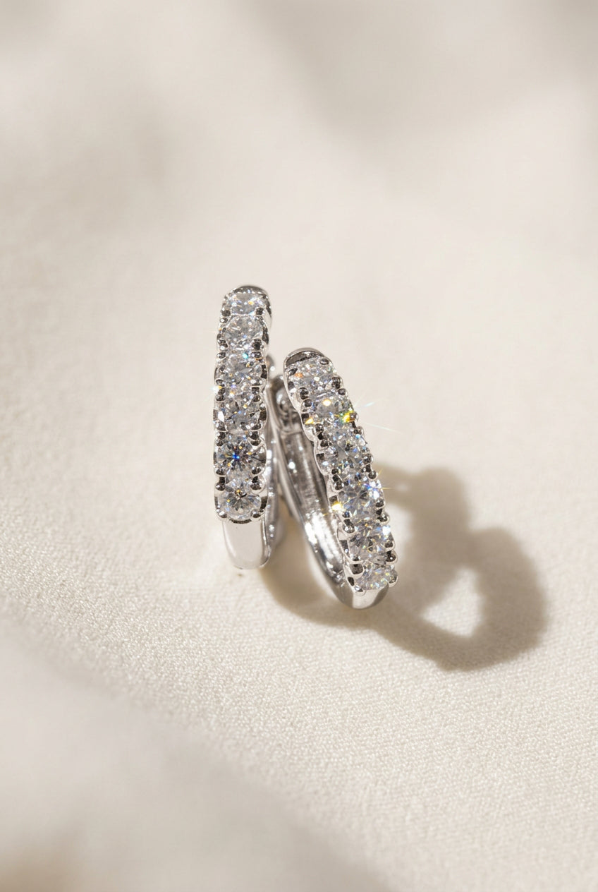 培育鑽石電鍍白0.211ct圈圈耳環 Lab grown diamond earrings