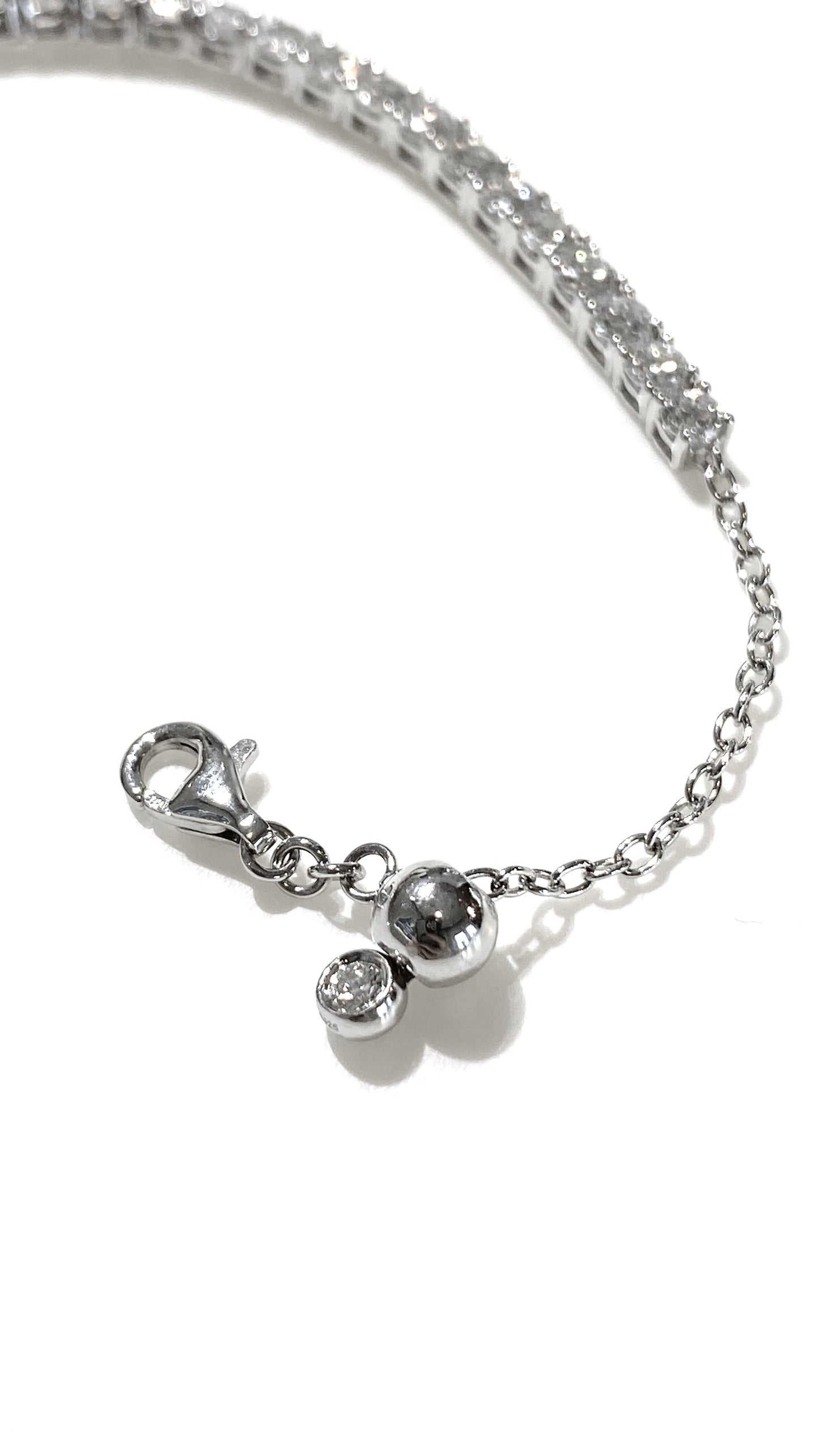 培育鑽石2.4ct (2.42mm)電鍍白手鏈 lab grown diamond Tennis bracelet