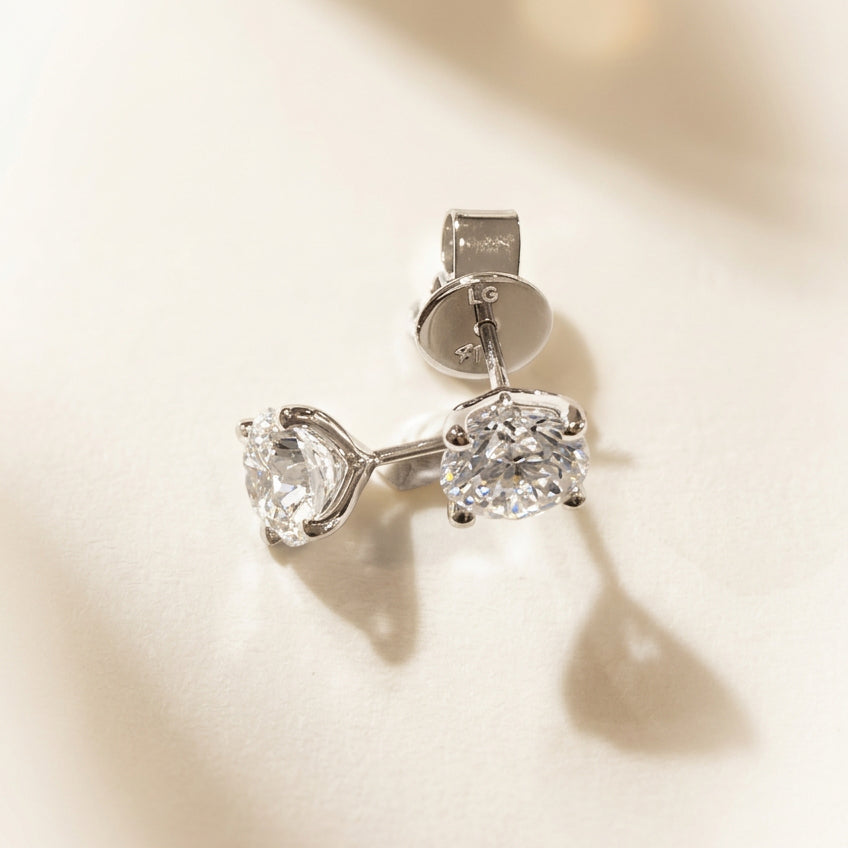 培育鑽石鉑金耳環 4爪 30份 一對共60份 Lab grown diamond earrings