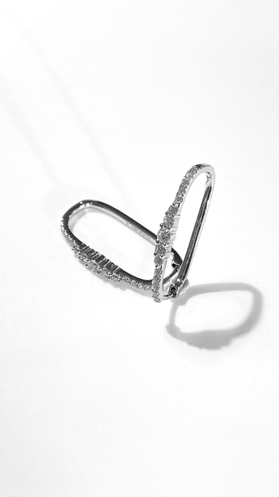 培育鑽石0.277ct電鍍白圈圈耳環 Lab grown diamond earrings