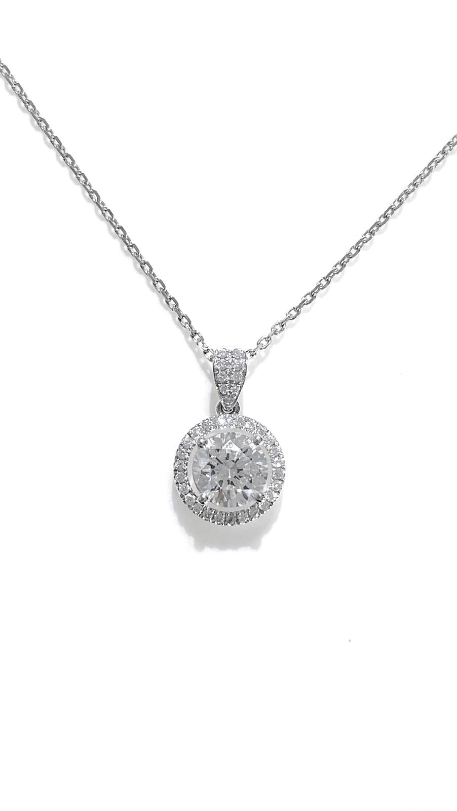 培育鑽石1.5ct/0.17ct鉑金PT950項鏈 Lab grown diamond pendant