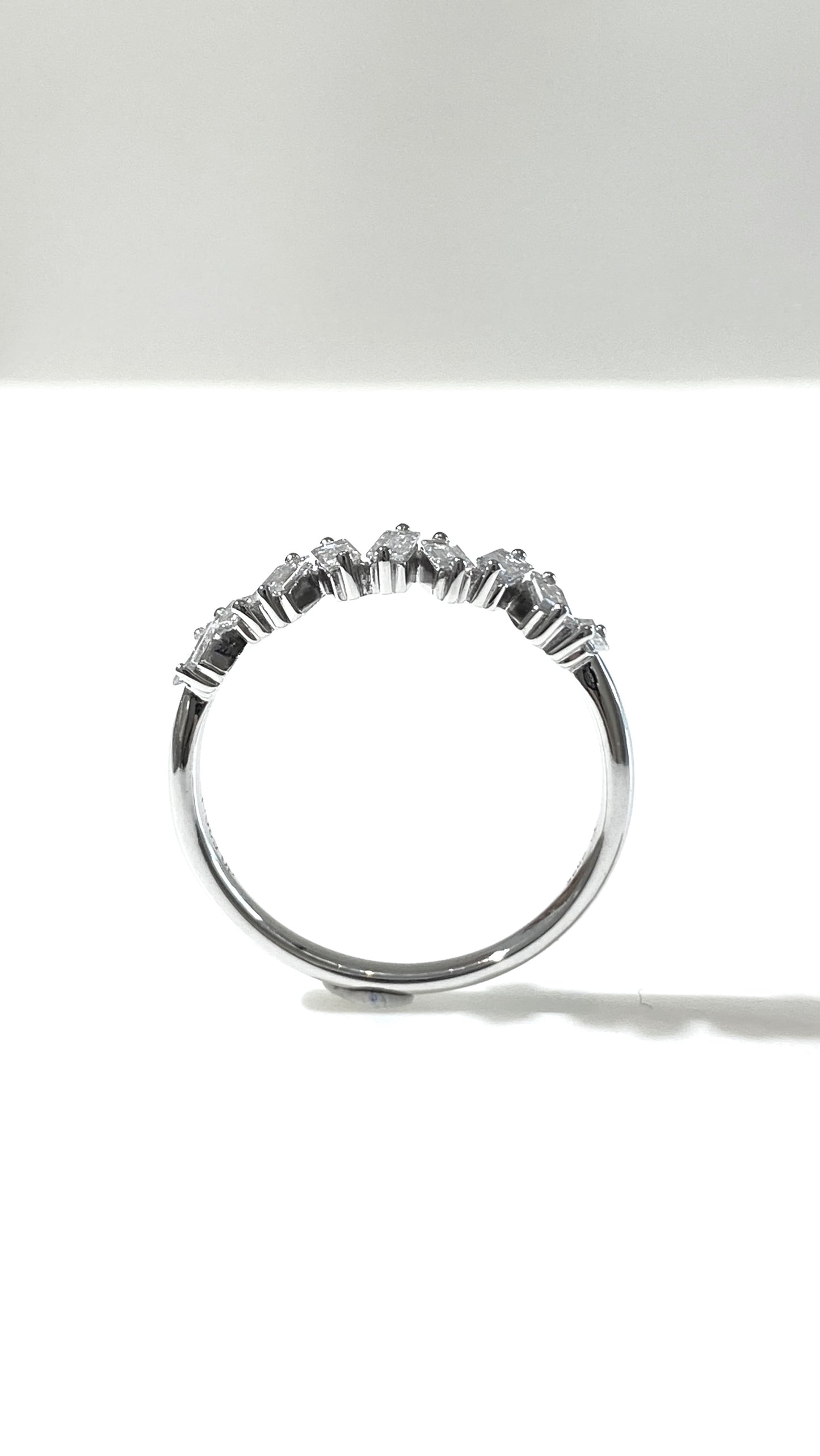 培育鑽石戒指電鍍白祖母綠型0.54ct Lab grown Diamong Ring