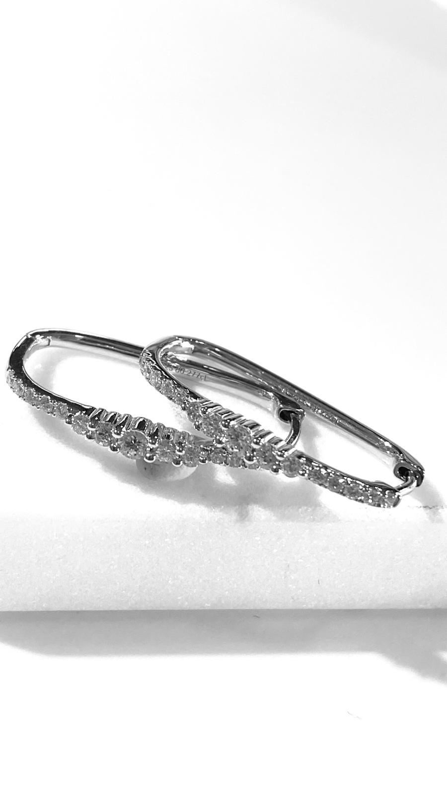 培育鑽石0.277ct電鍍白圈圈耳環 Lab grown diamond earrings