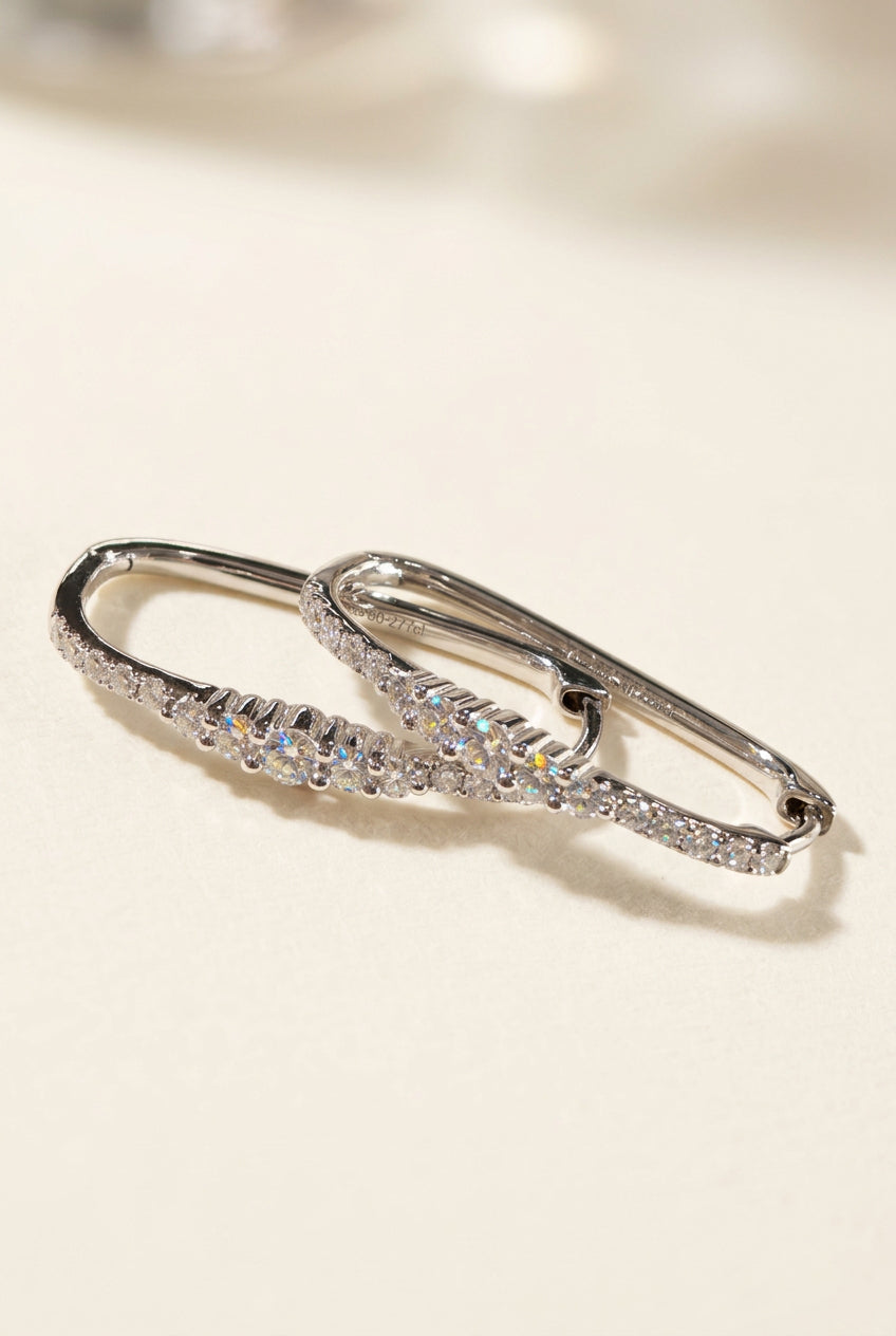 培育鑽石0.277ct電鍍白圈圈耳環 Lab grown diamond earrings