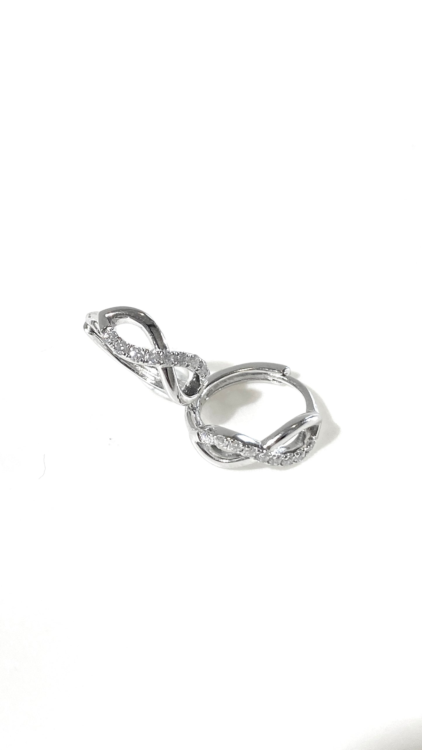 培育鑽石電鍍白耳環 0.093ct Lab grown diamond earrings