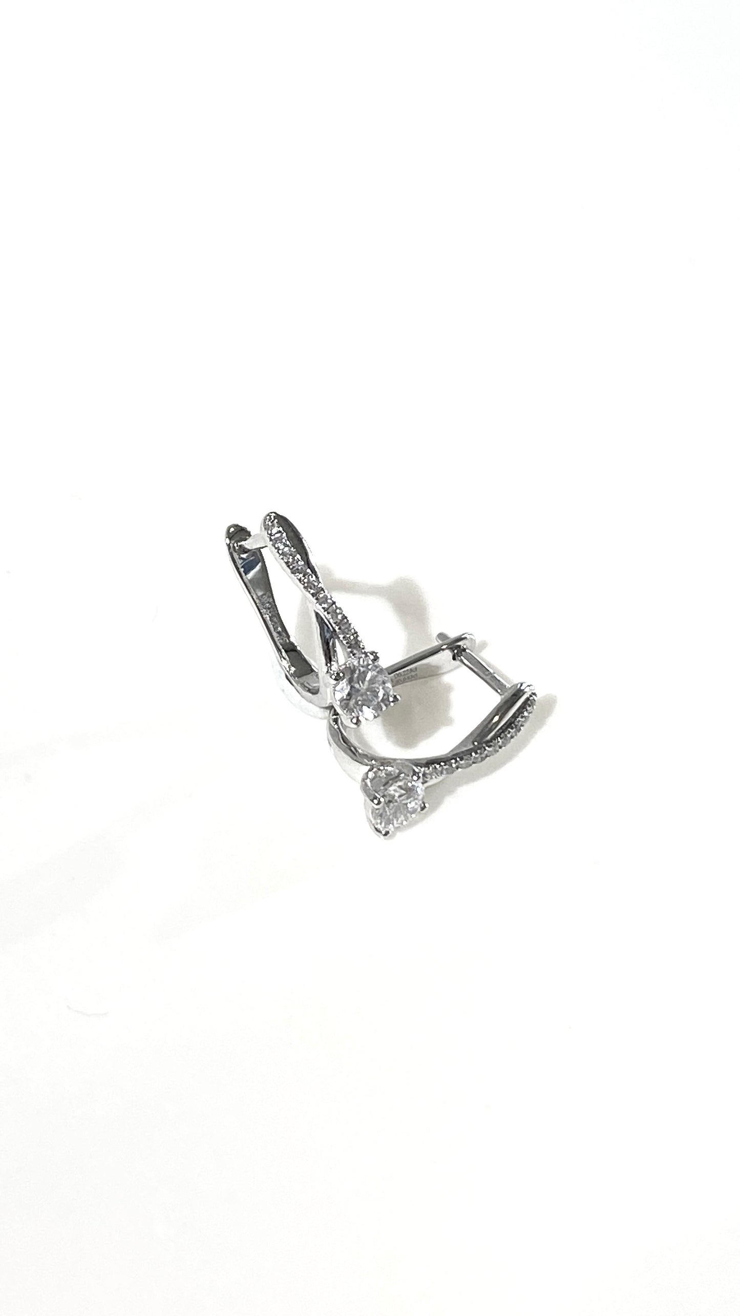 培育鑽石電鍍白耳環 0.271ct Lab grown diamond earrings