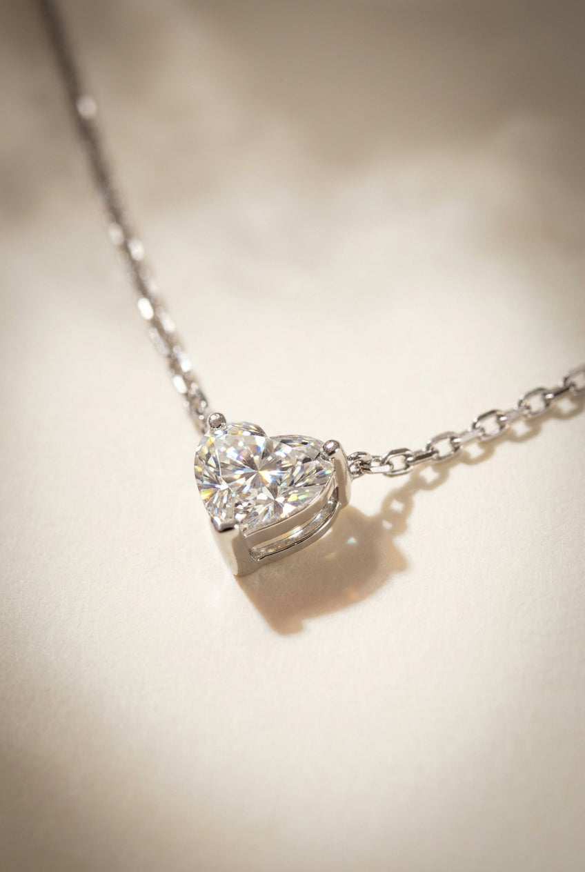 培育鑽石心形1ct鉑金PT950項鏈Lab grown diamond pendant