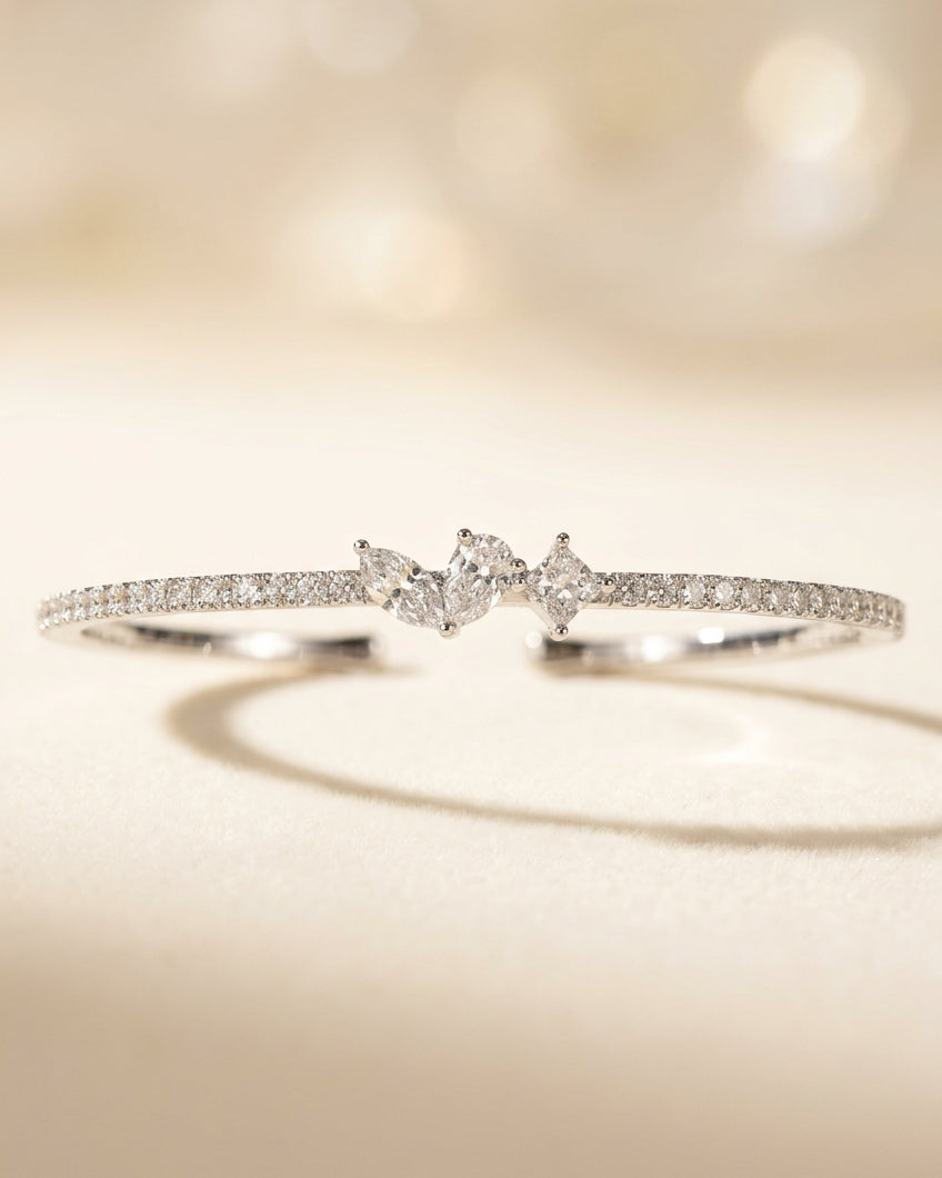 培育鑽石水滴、公主方及馬眼0.98ct/1.1ct手鈪 Lab grown diamond 18k plated Bracelet