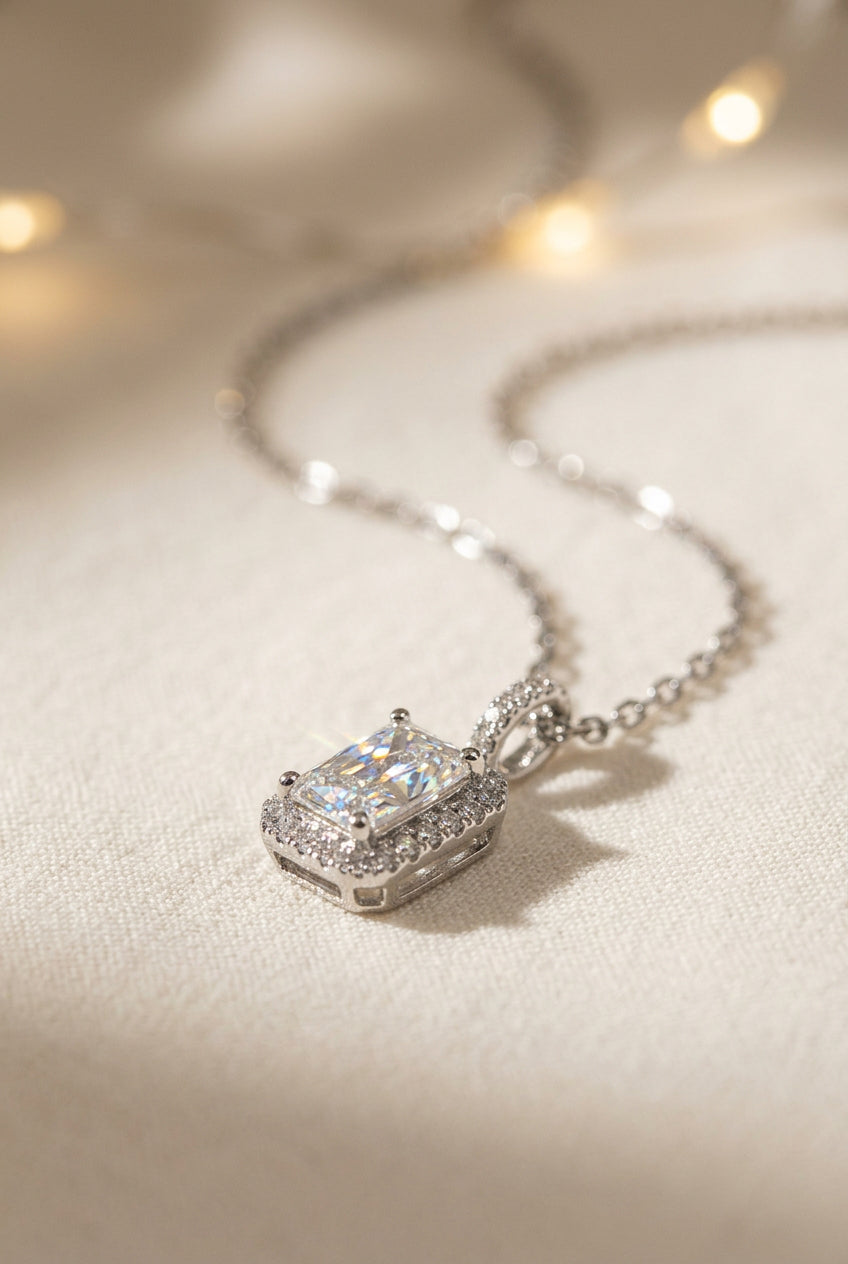 培育鑽石0.5ct 鉑金PT950項鏈 Lab grown diamond Radiant cut Pendant