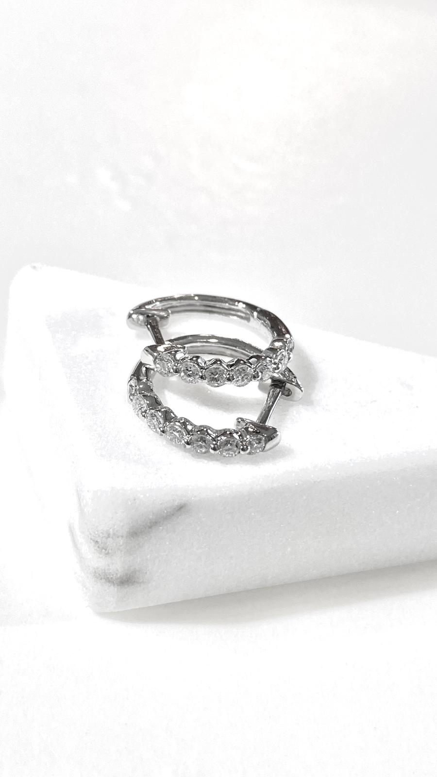 培育鑽石電鍍白0.211ct圈圈耳環 Lab grown diamond earrings
