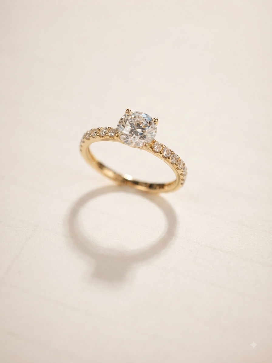 培育鑽石戒指 1.132ct Lab grown diamond 10k yellow gold Ring