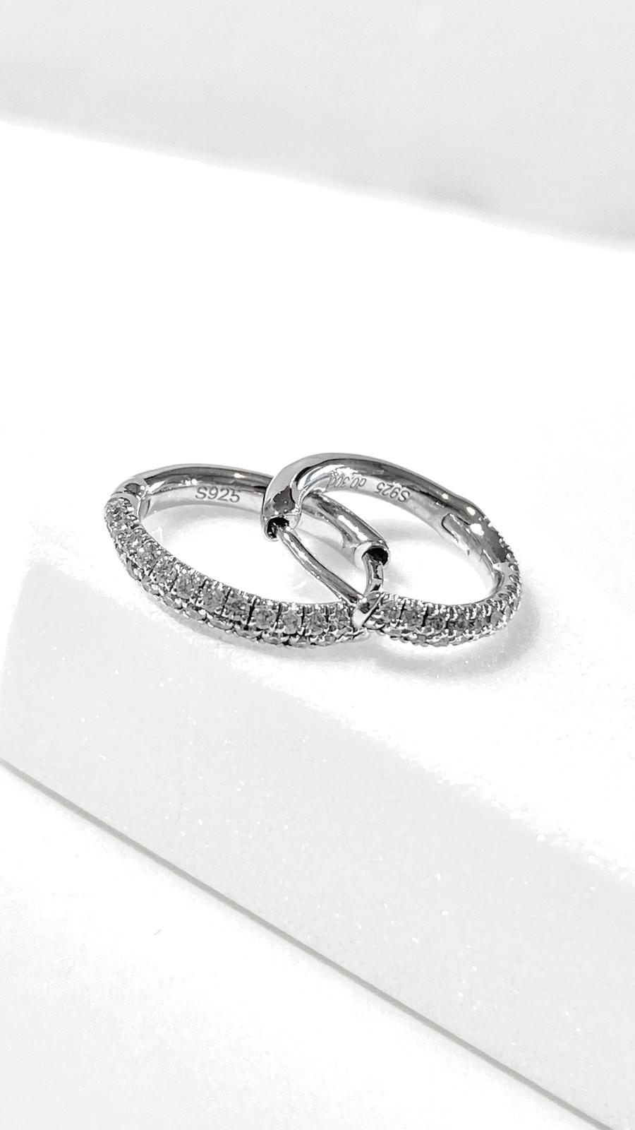 培育鑽石0.252ct電鍍白圈圈耳環 Lab grown diamond earrings