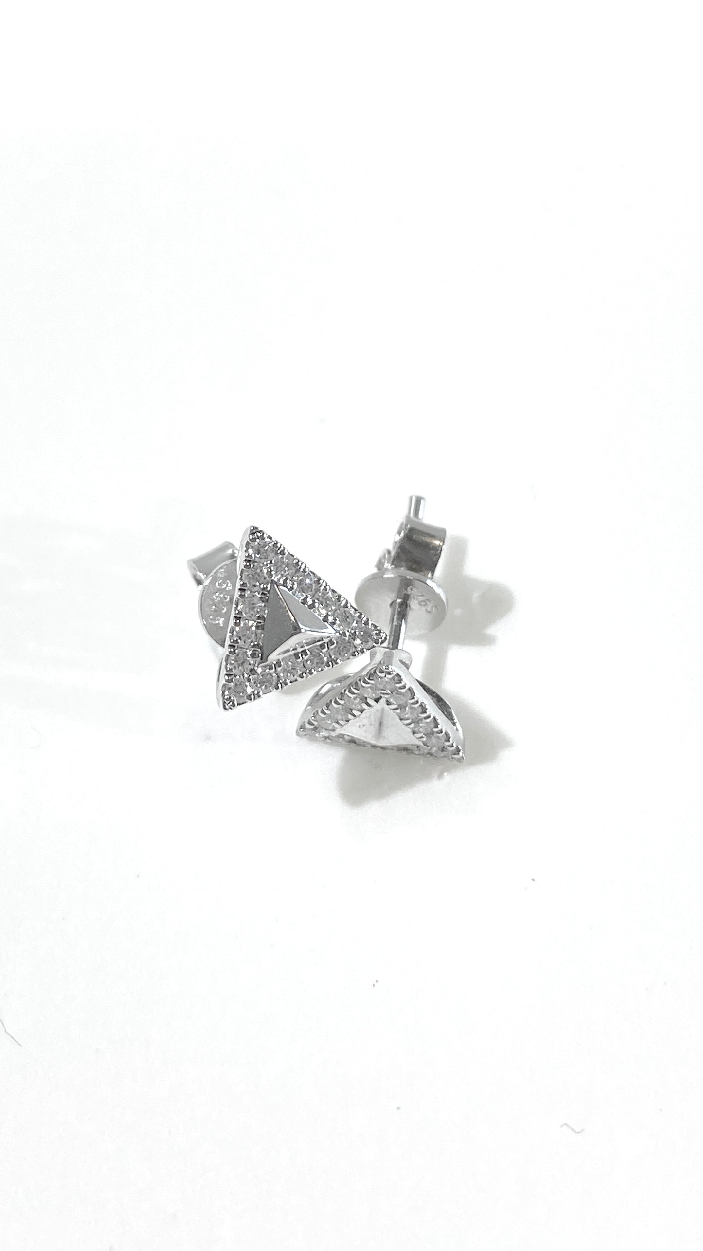 培育鑽石電鍍白耳環 0.152ct Lab grown diamond earrings