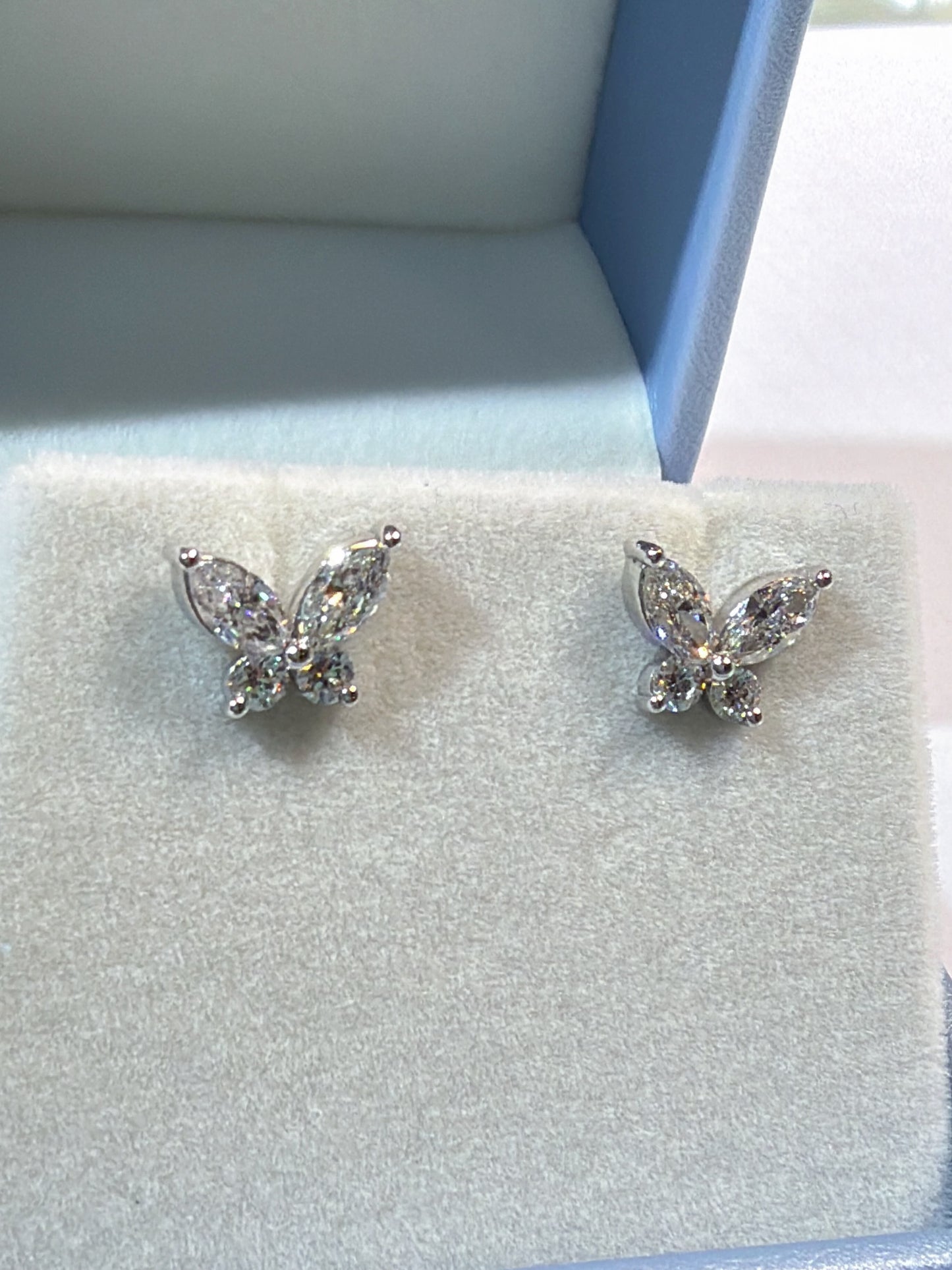 培育鑽石1.162ct /pair 電鍍白金耳環 Lab grown diamond earrings