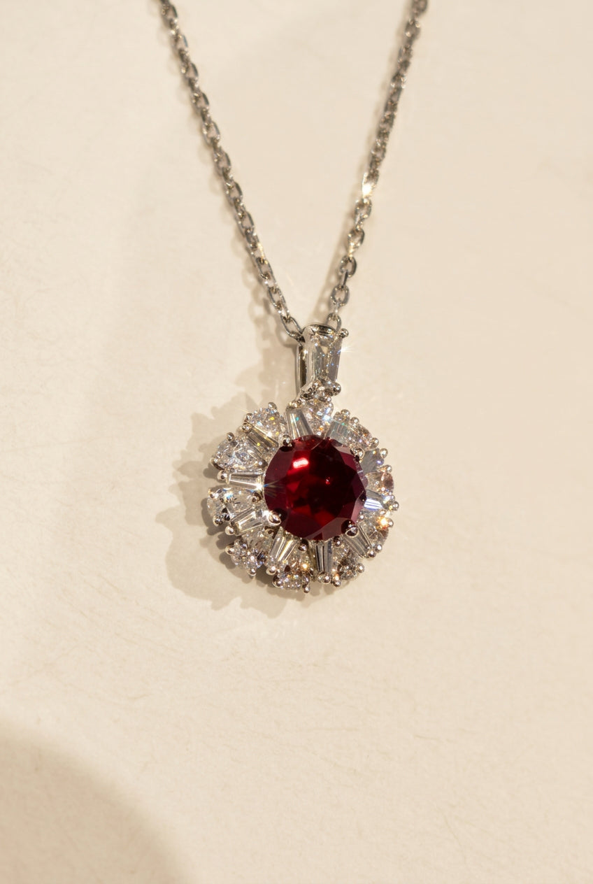 紅寶及培育鑽石電鍍白金項鏈 1.18ct/0.853ct Lab grown diamond pendant