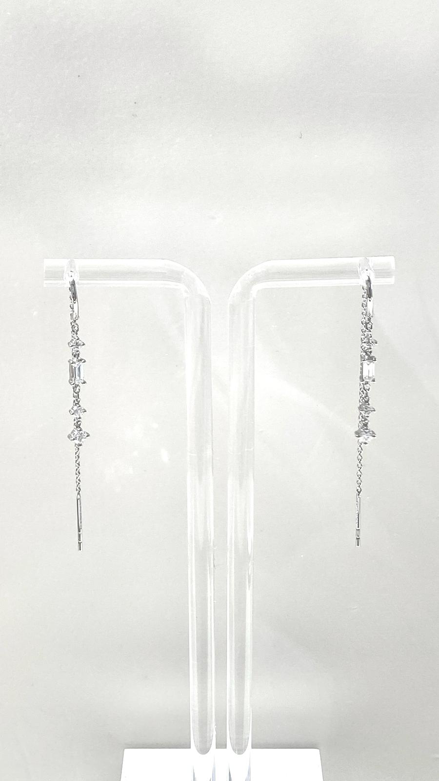 培育鑽石0.173ct電鍍白耳環 Lab grown diamond earrings