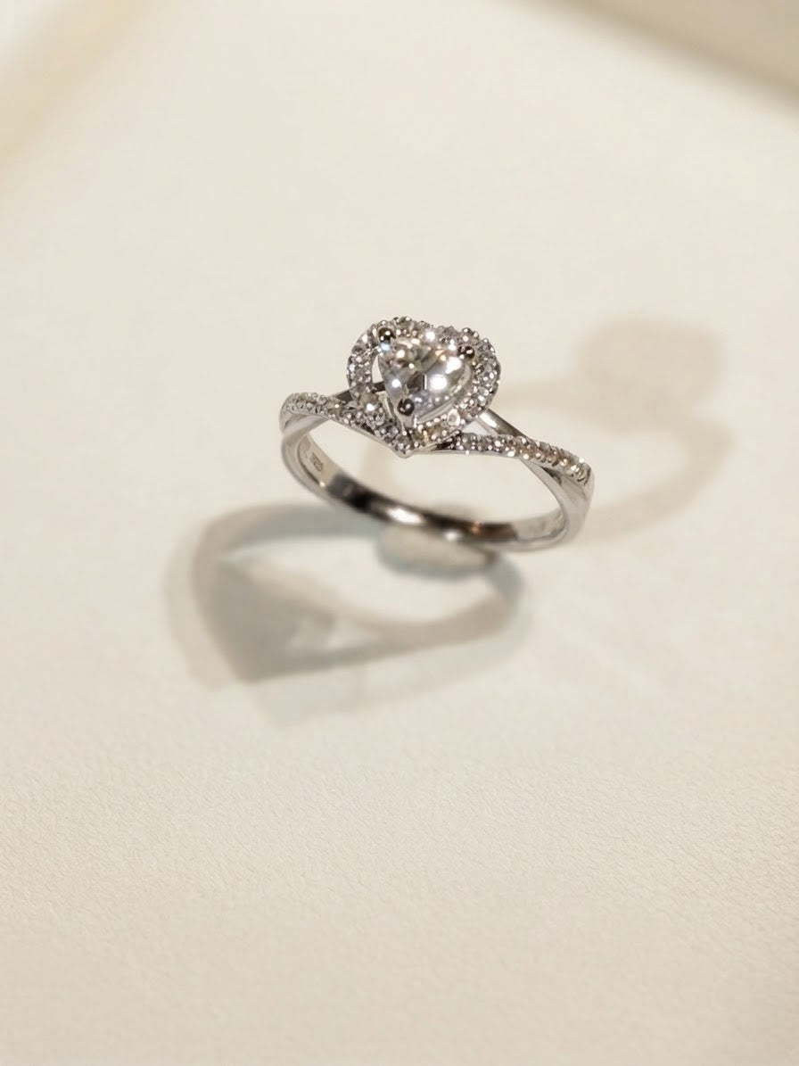 培育鑽石戒指 0.437ct /0.195ct 電鍍白金lab grown diamond Ring