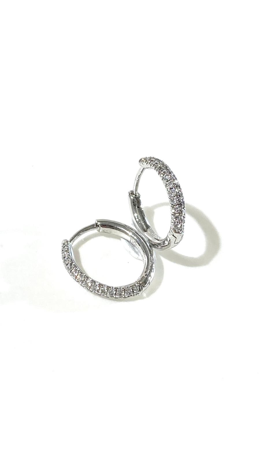 培育鑽石0.252ct電鍍白圈圈耳環 Lab grown diamond earrings