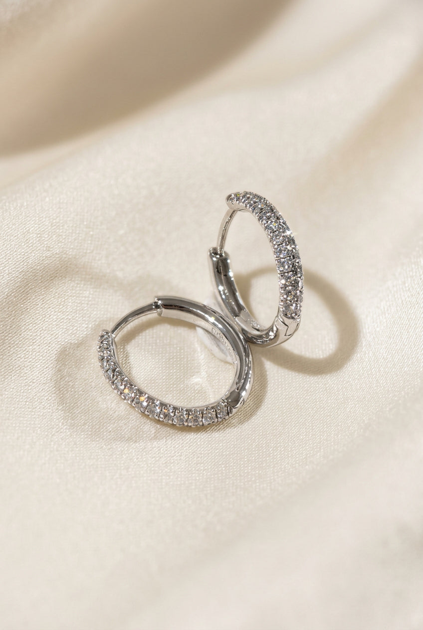 培育鑽石0.252ct電鍍白圈圈耳環 Lab grown diamond earrings