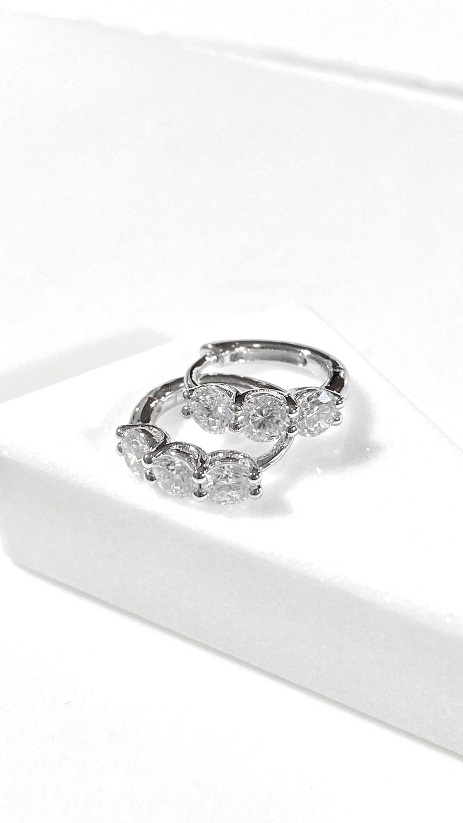 培育鑽石0.518ct電鍍白圈圈耳環 Lab grown diamond earrings