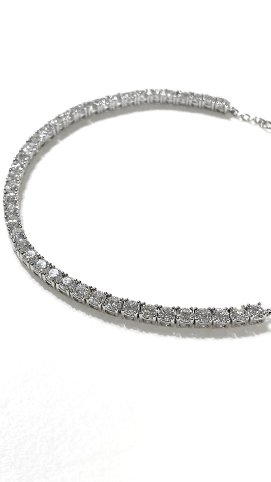 培育鑽石2.4ct (2.42mm)電鍍白手鏈 lab grown diamond Tennis bracelet