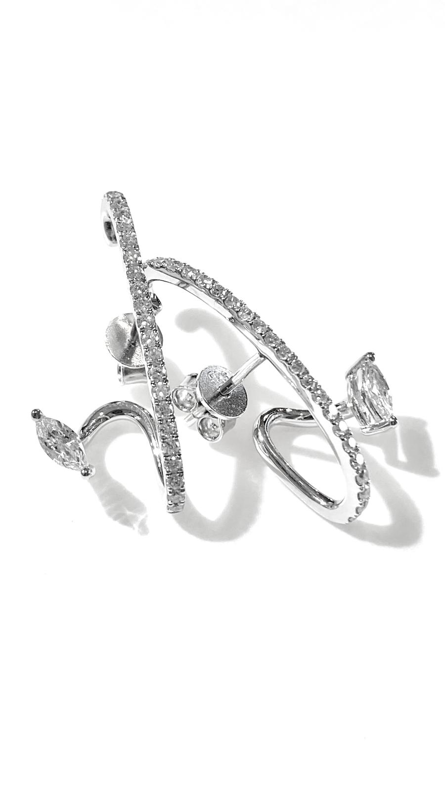 培育鑽石0.175ct/0.124ct電鍍白耳環 Lab grown diamond earrings