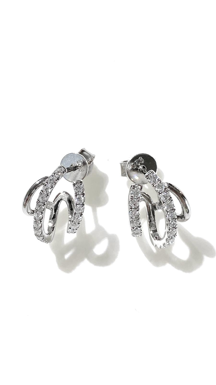 培育鑽石0.22ct電鍍白耳環 Lab grown diamond earrings