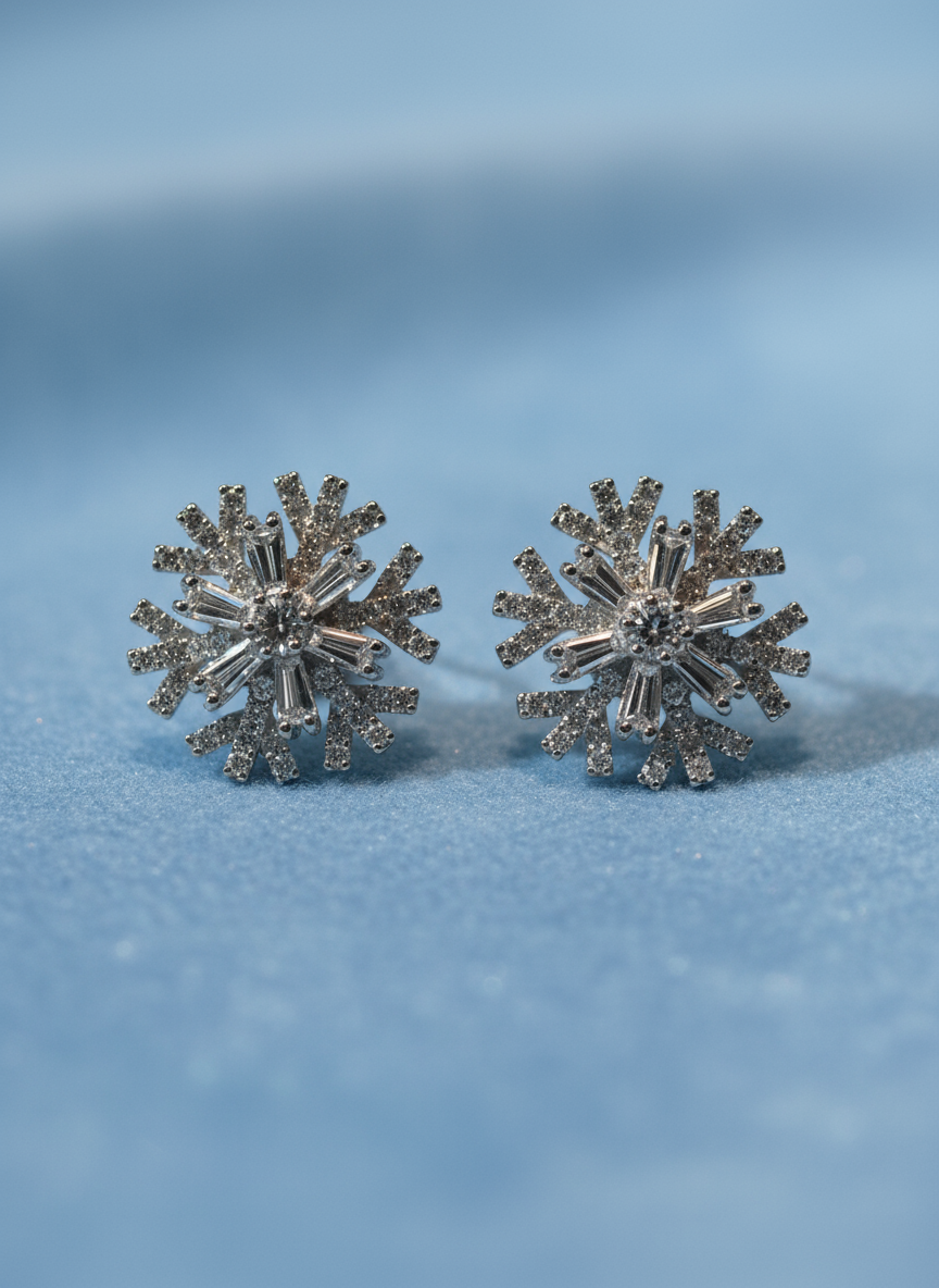 培育鑽石0.338ct電鍍白金耳環 Lab grown diamond earrings