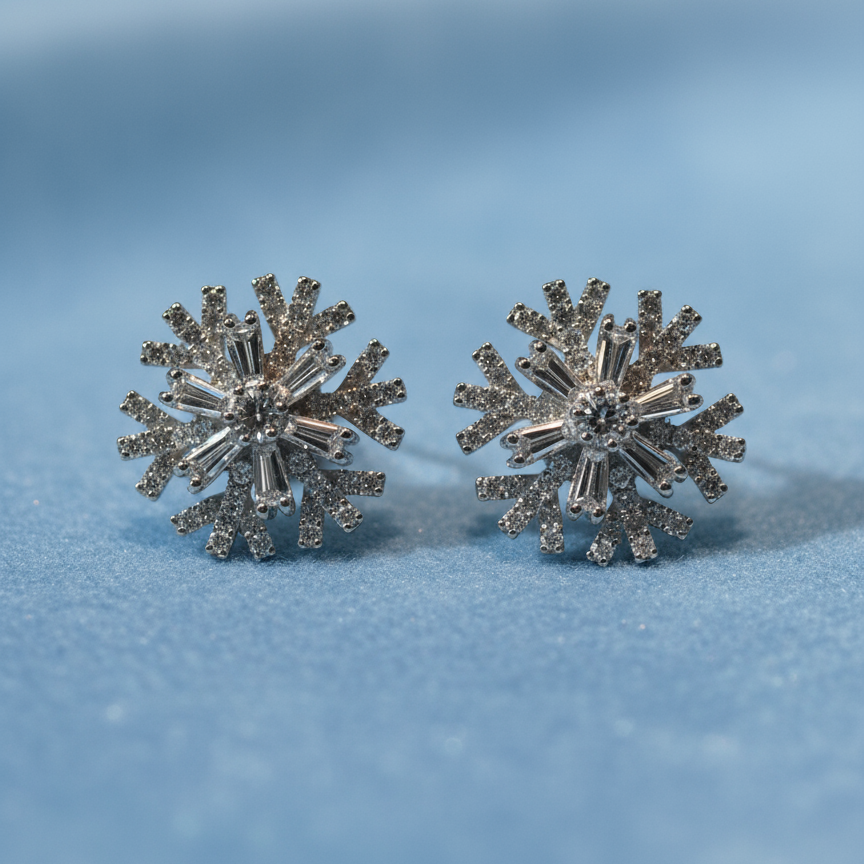 培育鑽石0.338ct電鍍白金耳環 Lab grown diamond earrings