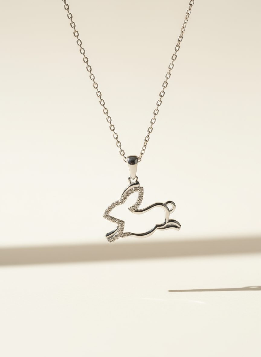 培育鑽石0.095ct 電鍍白金項鏈 Lab grown diamond pendant