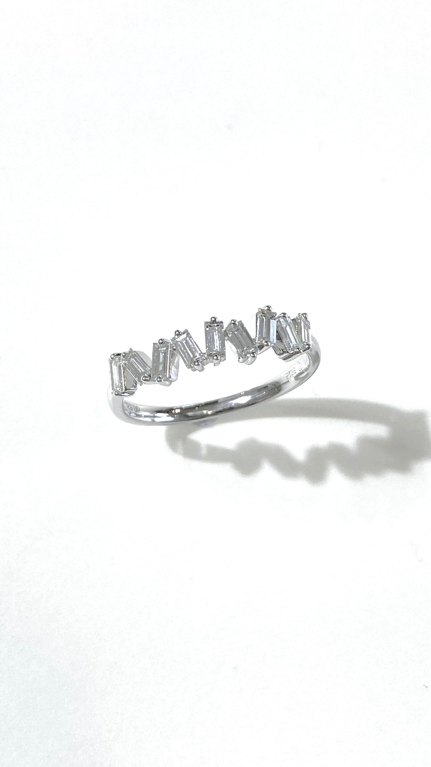 培育鑽石戒指電鍍白祖母綠型0.54ct Lab grown Diamong Ring