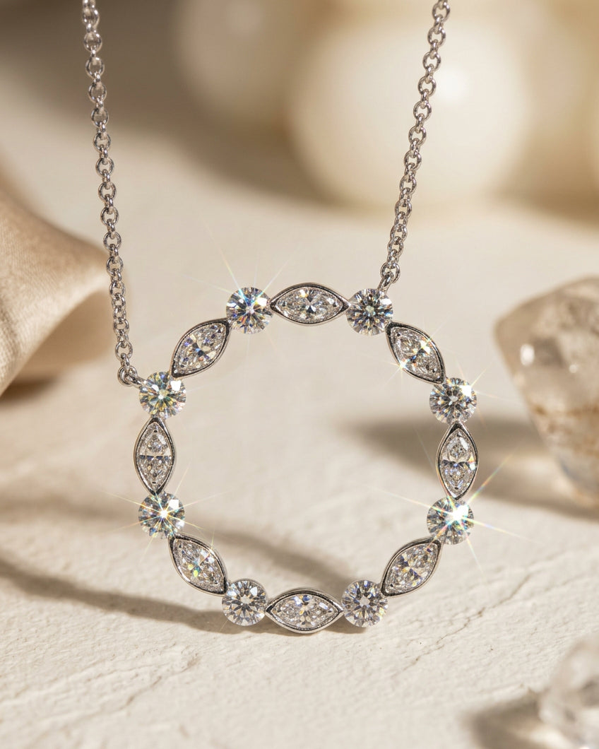 Lab grown Diamond Pendant 25mm 1.455ct 培育鑽石頸鏈