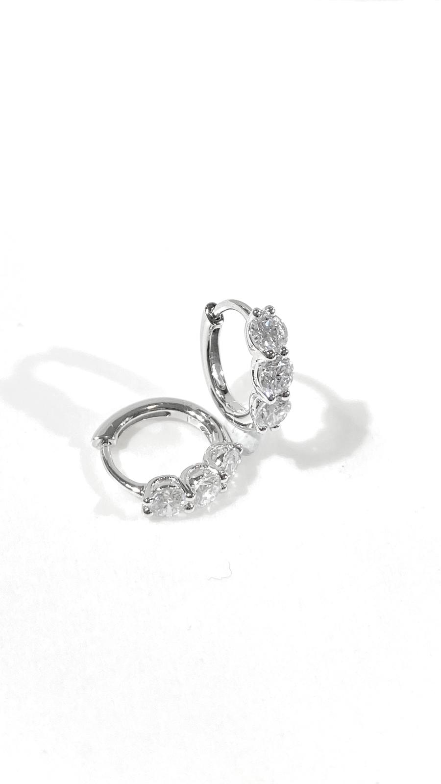 培育鑽石0.518ct電鍍白圈圈耳環 Lab grown diamond earrings