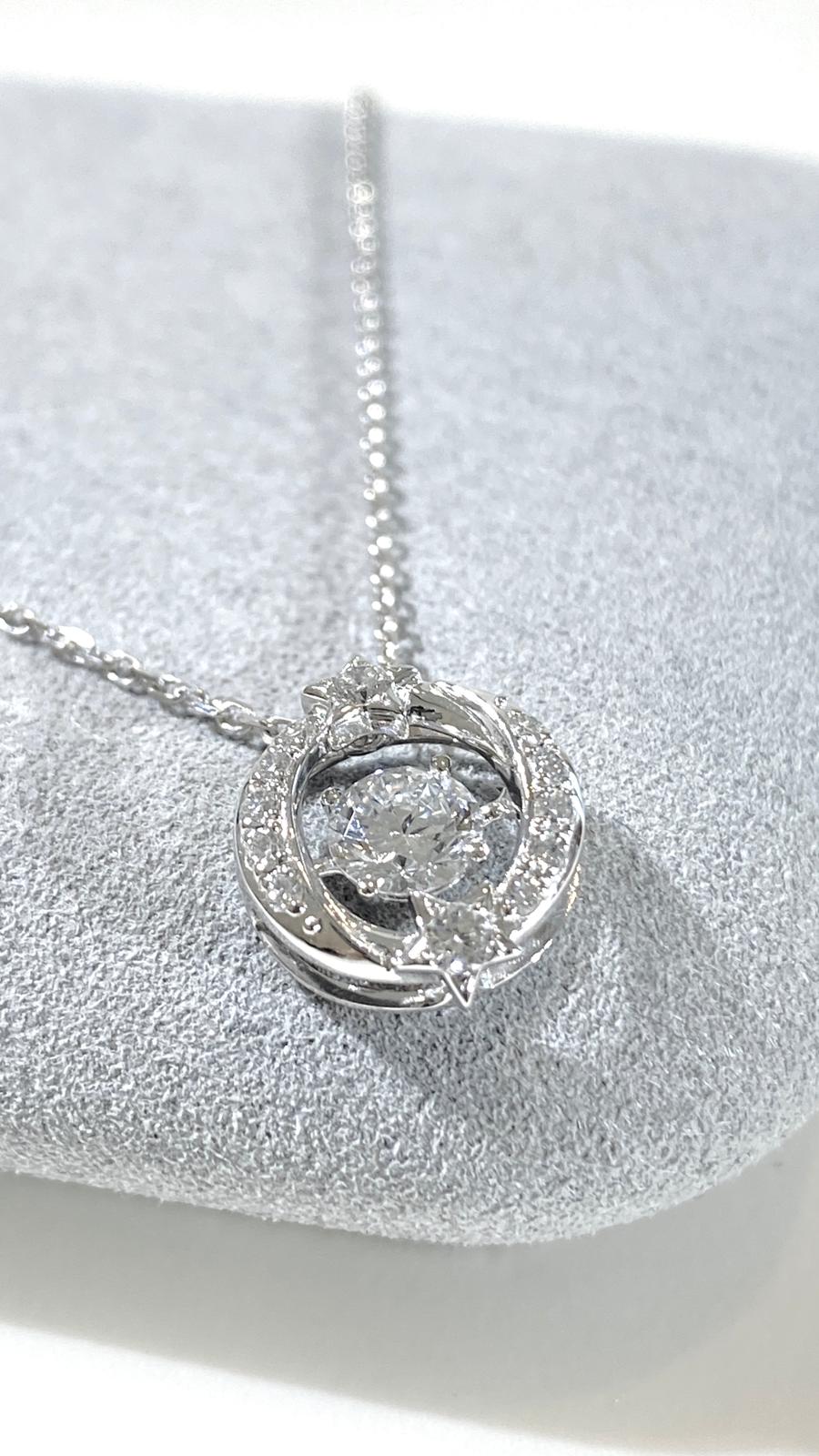 鉑金培育鑽石0.5ct靈動吊墜及項鏈Lab grown diamond platinum Pendant