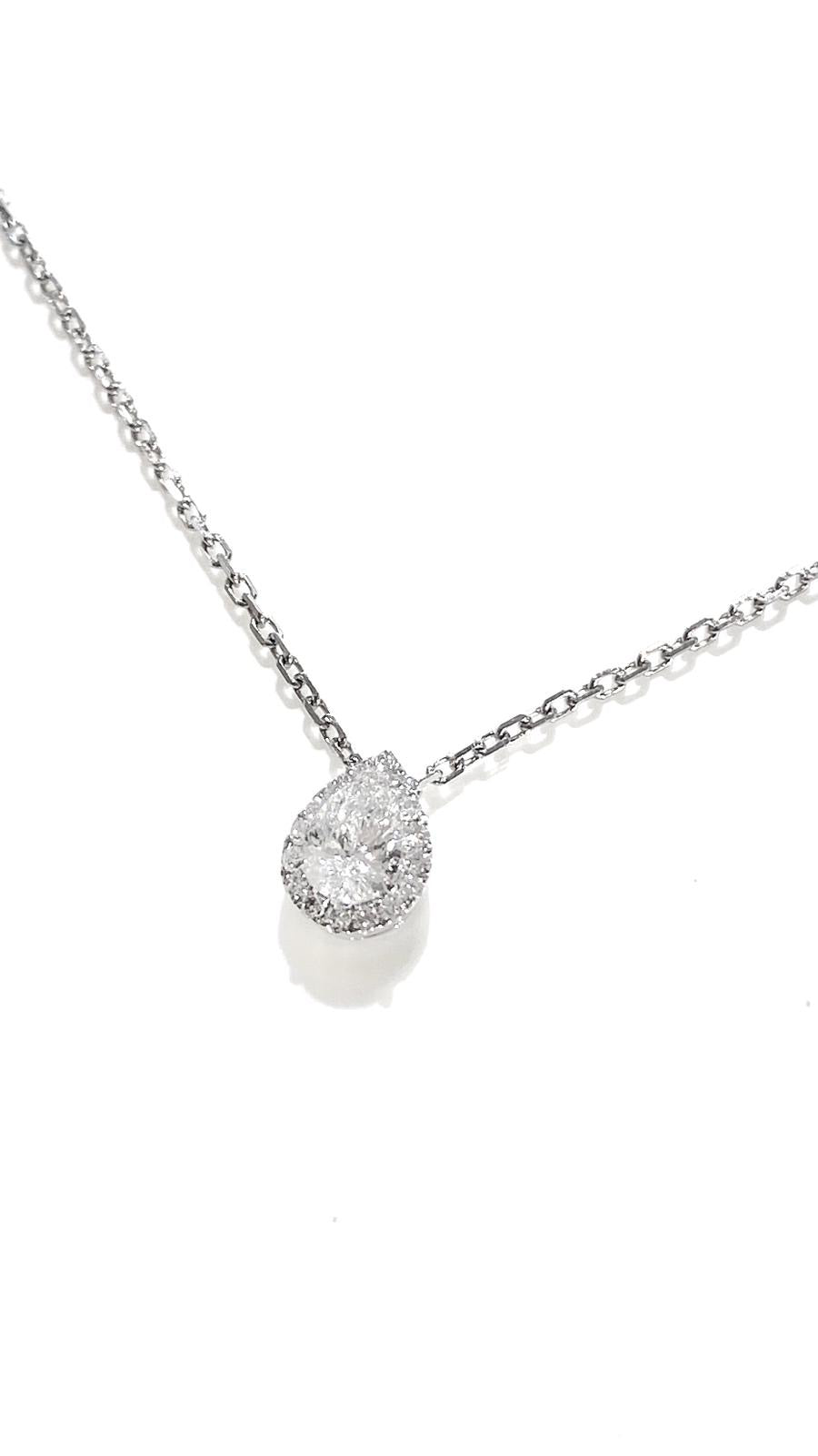 培育鑽石水滴型0.5ct /0.133ct鉑金PT950項鏈 Lab grown diamond pendant